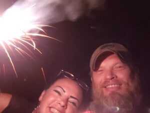 Bob and Jackie with Sparklers