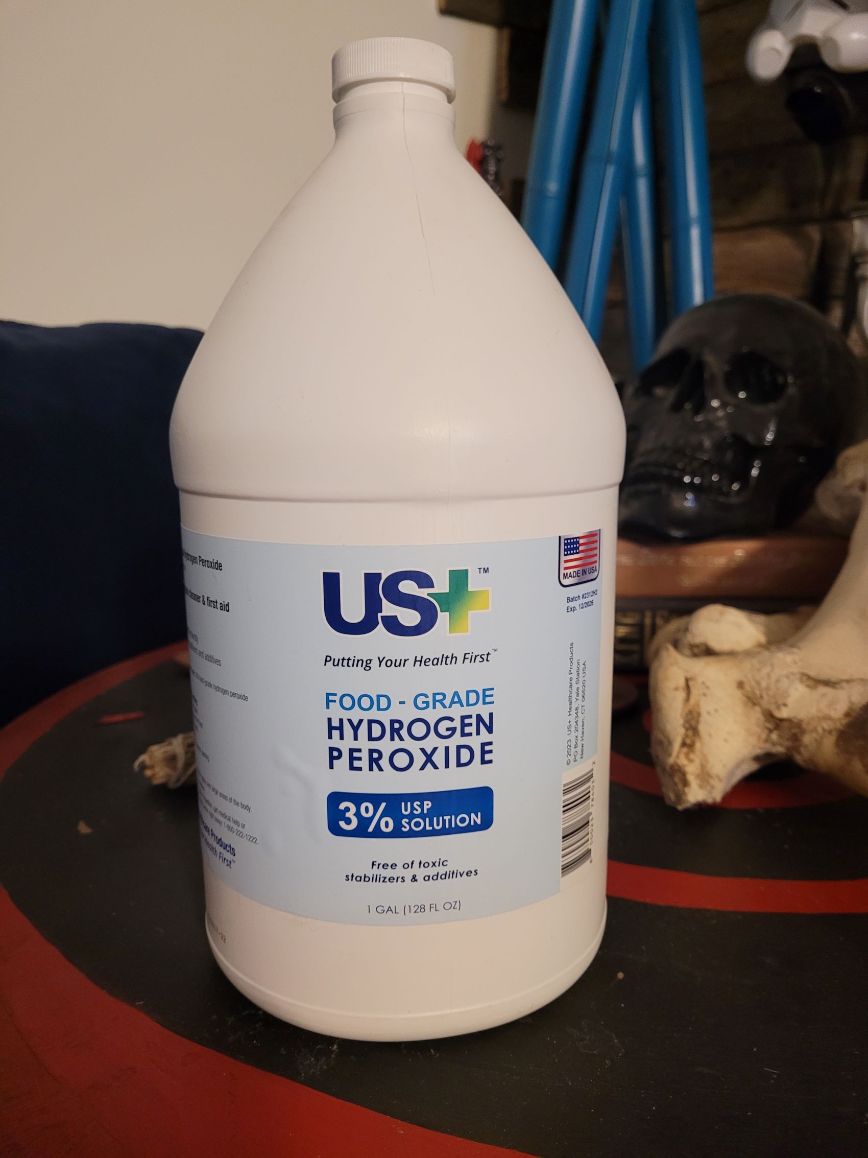 Hydrogen Peroxide used for de-greasing and whitening Animal Skulls and Bones