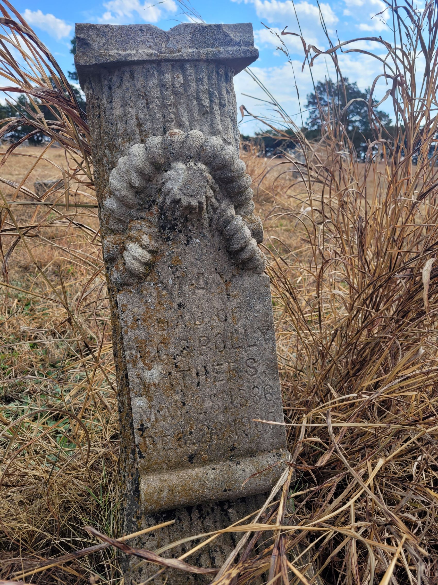 A falling tombstone located in Oklahoma