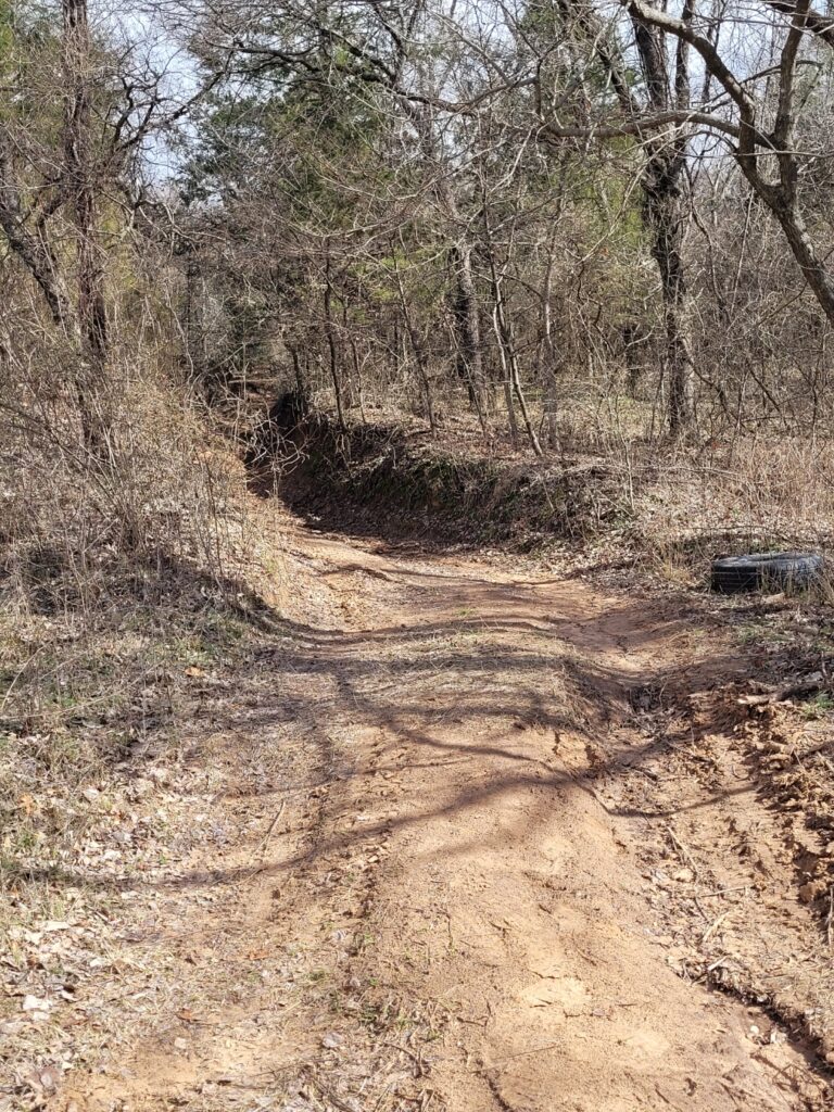 The trail leading up the hill, to Brown Springs Cemetery